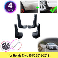 4PCS for Honda Civic 10 FC 2016 2017 2018 2019 New Mudguards Mudflaps Fender Mud Flap Splash Guards Protect Rear Car Accessories