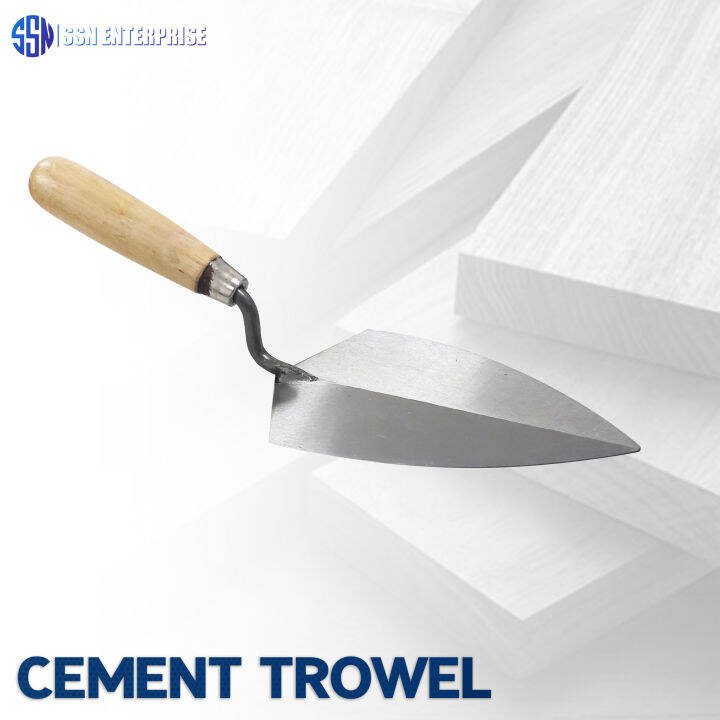 Cement Trowel Wooden Handle Bricklaying Cement Trowel 7inch Lazada PH