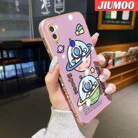 เคส JIUMOO สำหรับ Xiaomi Redmi Note 7 Note 7 Pro Note 7S เคสโทรศัพท์บางอวกาศนักบินอวกาศลายการ์ตูนหรูหรารูปแบบด้านข้างเคสซิลิโคนนิ่มดั้งเดิมคลุมทั้งหมดเคสป้องกันทนแรงกระแทกกล้อง