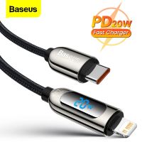 Baseus PD 20W USB C สายชาร์จเร็วสายชาร์จสำหรับ13 12 11 Pro Max XR สายสายรับส่งข้อมูลโทรศัพท์มือถือจอแสดงผลดิจิตอล