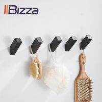 IIBizza 304 Stainless Steel Black Hooks Clothes Coat Hanger Rustproof Nail Screwed Robe Hooks Wall Mounted 0008