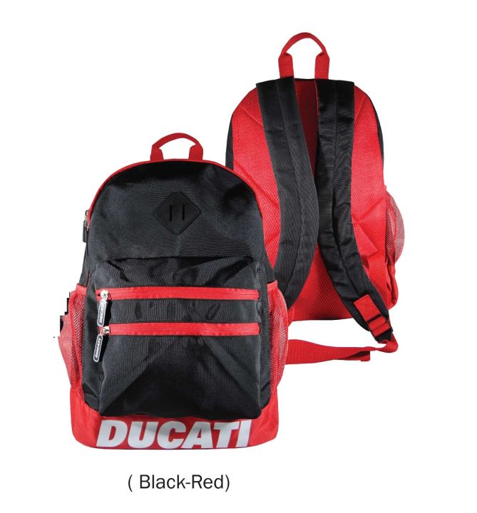 ducatiกระเป๋าเป้สะพายหลังลิขสิทธิ์แท้ดูคาติ-ขนาด-29x44x15-cm-dct49-083-สีดำแดง