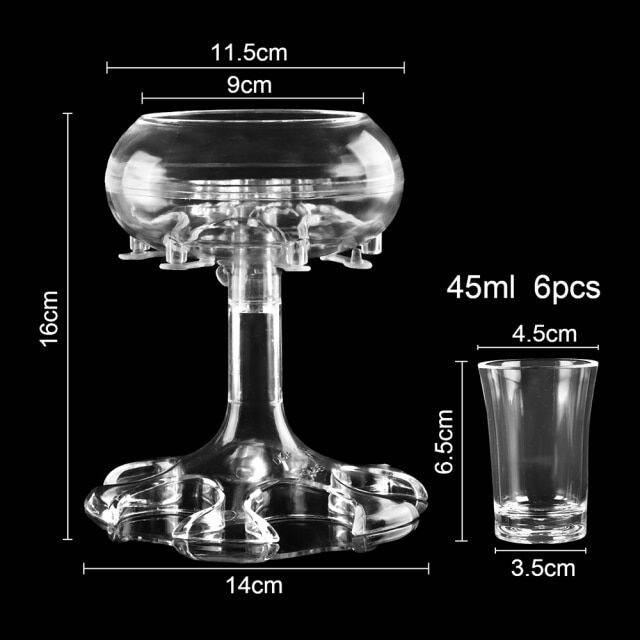 new-arrival-liuaihong-ที่วางแก้วกระจาย6นัดที่รินไวน์ดื่มเกมปาร์ตี้บาร์ค็อกเทลเบียร์อุปกรณ์เติมอย่างรวดเร็วแก้วดื่มแก้วกระจาย