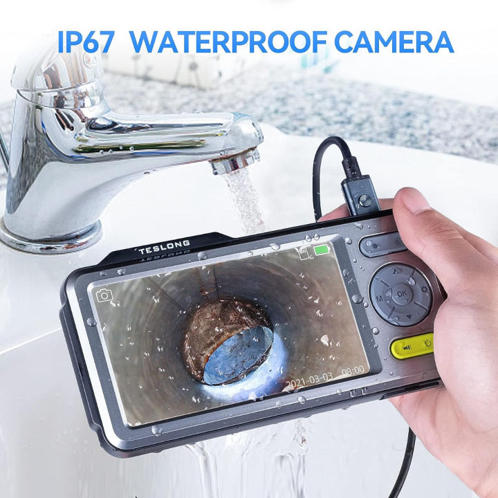 triple-lens-endoscope-teslong-borescope-inspection-camera-5inch-ips-screen-industrial-hd-scope-camera-with-light-waterpoof-bore-scope-for-home-automotive-sewer-duct-plumbing-pipe-wall-16-5ft