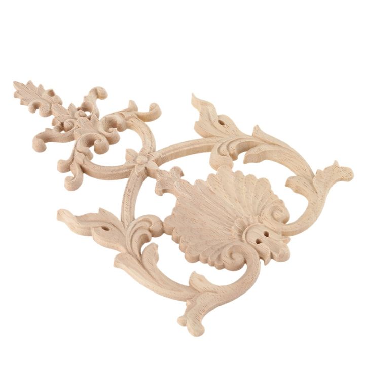 2x-rubber-wood-carved-applique-vintage-furniture-craft-decor-h