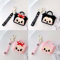 ◙♂ↂ Cute Mickey Minnie Square Silica Gel Coin Purse Disney Cartoon Anime Kawaii Mini Wallet Portable Pendant Keychain Money Bag