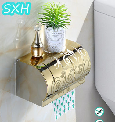 SXH Toilet -To -Handed Paper Towel Box Wall -Mounted Rolling Paper Pumping Home Toilet Stainless Steel Toilet Paper Box Free Punching Toilet Roll Holders