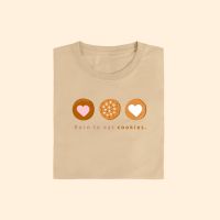 [S-5XL]Born to eat cookies เสื้อยืด T-shirt Unisex Cotton100%