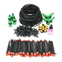 1/4 Hose Drip Irrigation System Adjustable 8 Hole Sprinkler Garden Watering Inserting Ground Dripper