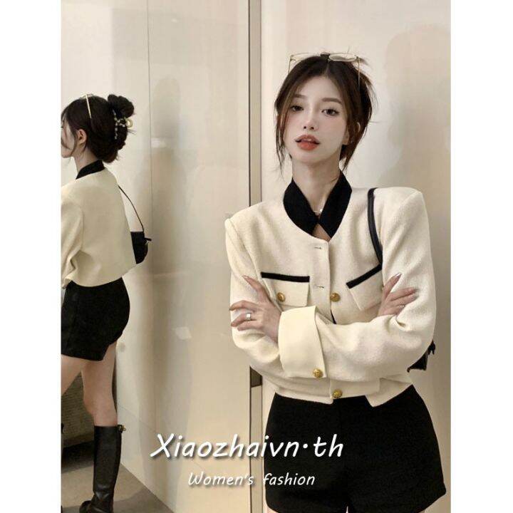 xiaozhainv-เสื้อโค้ทแขนยาว-คอปกตั้ง-เข้ากับทุกการแต่งกาย-แฟชั่นสไตล์เกาหลี-สําหรับผู้หญิง