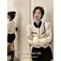 §Xiaozhainv เสื้อโค้ทแขนยาว คอปกตั้ง เข้ากับทุกการแต่งกาย แฟชั่นสไตล์เกาหลี สําหรับผู้หญิง