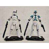 2ชิ้น/ล็อต SW Republic Clone Trooper สีขาวสีน้ำเงินพร้อมอุปกรณ์เสริมตุ๊กตาขยับแขนขาได้3.75 "#09"