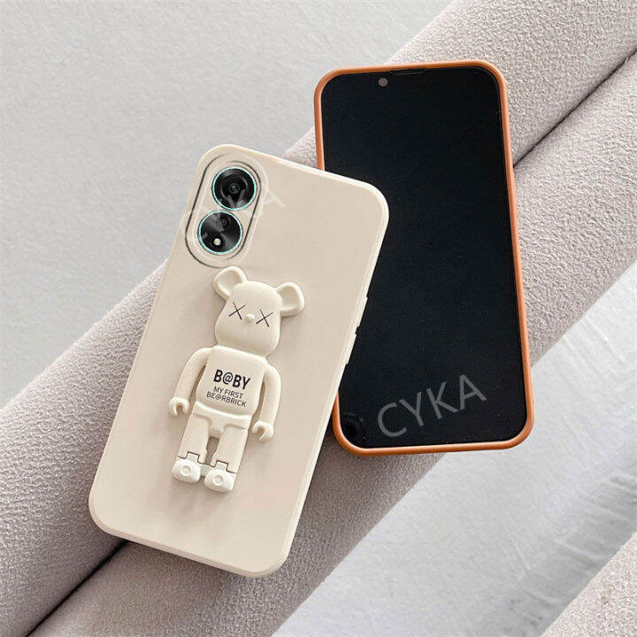 เคสโทรศัพท์มือถือ-oppo-a78-nfc-4g-5g-เคสพร้อมแป้นยึดเท้าหมีสำหรับ-oppoa78-4g-แฟชั่นป้องกันเลนส์กล้องผิวสัมผัสนุ่มเคส-oppo-a78-5g