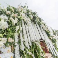 [ดอกไม้ประดิษฐ์ร้อน688] Cadena ฟลอเรสเดอเทียมโดย Glicina Guirnalda Colgante De 5 Piezas Vid De Ratán Flor Falsa Orquídea Para Decoración Hogar Y Boda