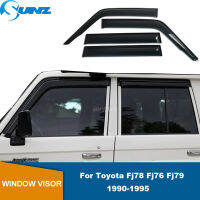 Deflectors หน้าต่างด้านข้างสำหรับ Toyota Land Cruiser 78 Prado Lc78 Fj78 Fj76 Fj79 1990 1991 1992 1993 1994 1995ประตู Sun Rain Visor