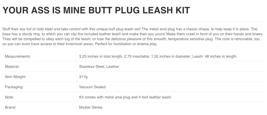 Butt Plug Leash