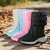 Warmful Women S Middle Tube Winter Boots Snow Boots No-Slip Fashion Flat Boots Waterproof Outdoor Walking Shoes