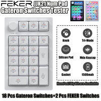 สำหรับ JJK21วิศวกรรมแป้นพิมพ์ numpad Gateron สวิทช์ทดสอบ3โหมด2.4กรัม Bluetooth5.0 1500มิลลิแอมป์ชั่วโมง DIY hotsync RGB gased