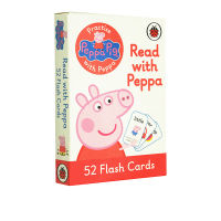 Peppa Pigs original English peppa pig flash cards pink piggy girls word vocabulary learning boxed card flash card childrens English learning word card read with peppa