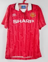 W1 MAN UTD HOME 1992-1994 คอเชือก RETRO FOOTBALL SHIRT SOCCER JERSEY