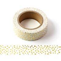 10M Cute Decorative Gold Foil Washi Tape Candy Dots DIY Scrapbooking Sticker Label Japanese Masking tape School Office Supply TV Remote Controllers