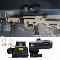 Iva YY】Tactical 558 G33 Red Dot Sight And 3x Magnifier Side flip Scope For QD 20mm Rail Mount Base