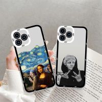 【เคสโทรศัพท์ Qiqi 】เคสโทรศัพท์ David Mona Lisa ศิลปะงามสำหรับ iPhone 11 12 Mini 13 14 Pro Max เคสใส