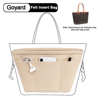 สำหรับ Goyard Anjou PM GM Tote Felt ใส่กระเป๋า Organizer กระเป๋าถือแต่งหน้า Travel Inner Purse กระเป๋าเก็บเครื่องสำอาง