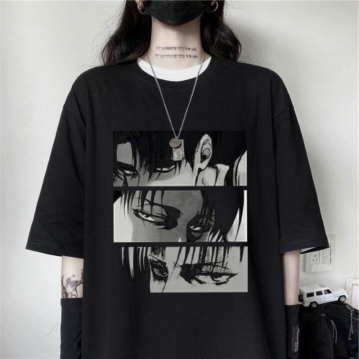เสื้อยืด-แขนสั้น-ลายการ์ตูนอะนิเมะญี่ปุ่น-โอเวอร์ไซซ์-แฟชั่นสำหรับผู้หญิง