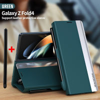 YIQIAN 【 S ปากกา】สำหรับ Samsung Galaxy Z Fold 4 5G กับ S ปากกา,Slim PU ฝาพับหนังฝาครอบบานพับป้องกันแม่เหล็กปิด PC Anti-Scratch เคสครอบโทรศัพท์สำหรับ Z พับ4 2022