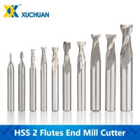 Hss เครื่องตัดโลหะ2เครื่องตัดขลุ่ย2-12มม. Hss End Mill เครื่องมือกัดอลูมิเนียม Cnc เครื่อง Router Bit