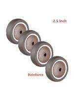 4 Pcs/Lot 2.5 Inch Brown Reinforce Single Caster TPE Rubber Wheel Wear-Resistant Silent Universal Accessories Pulley