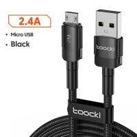 สายไมโคร Usb Toocki 2.4a สายชาร์จเร็วสำหรับ Headhpone S7 S6สำหรับ Ipad หูฟังไมโคร Note Samsung Redmi 4ข้อมูล