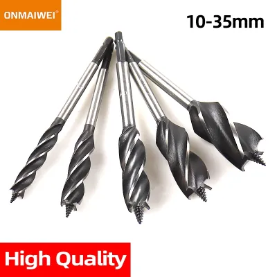 10-35mm Woodworking Twist Drill Bit Set Long Four-slot Four-blade Woodworking tools Hole Opene For Door Lock Wood Slotting Tools