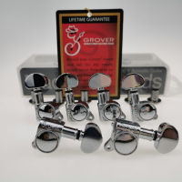 Grover Guitar Machine Heads Tuners 1Set Chrome Silver Tuning Pegs ( With packaging )