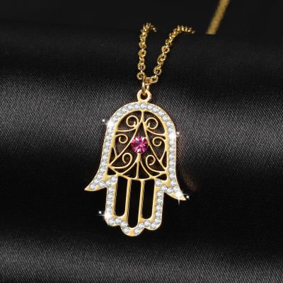 [Hot K] COLLIER AVEC LA MAIN DE FATMA - ROSA Hamsa สร้อยข้อมือ Boho เครื่องประดับป้องกันสร้อยคอแบบสั้นสัญลักษณ์นำโชค