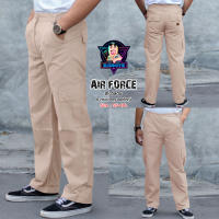 กางเกงคาร์โก้ กางเกงช่าง 6 กระเป๋า กางเกงขายาว รุ่น AIR FORCE ขายาว (สีโอวัลติน) ทรงกระบอกใหญ่ เอว 26-46 นิ้ว (SS-4XL) กางเกงผู้ชาย