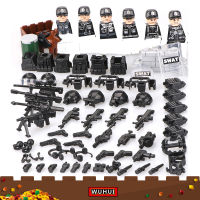 WUHUI 6PCS SWAT WW2 Minifigures Blocks Partisans Figure Bricks for Preschool Children Ages Kids Compatible with All Brands
