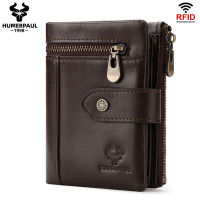 [Free Shipping] ZZOOI RFID Anti Magnetic Head Layer Cowhide Zipper Buckle Multi Card Pocket Short Leather Mens Wallet