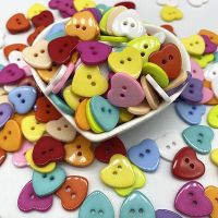 New 11-15mm  Candy colored hearts Button Resin Sewing ButtonsDiy Scrapbooking Multicolourr Haberdashery