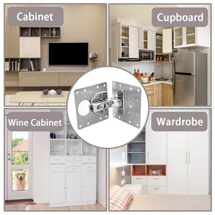 Kitchen Door Hinge Repair Kit Plates And Fixing Screws Hinges Lazada PH