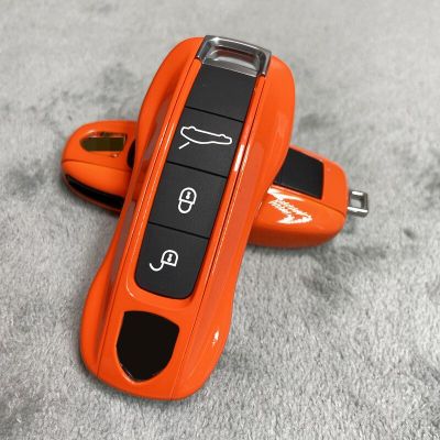 Orange Remote Key Case Cover Fob For Porsche Panamera Spyder Carrera Macan Boxster Cayman Cayenne 911 970 981 991 Accessories