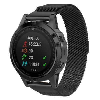 สำหรับแถบนาฬิกาแบบ Milanese Garmin Fenix 7X (สีดำ)