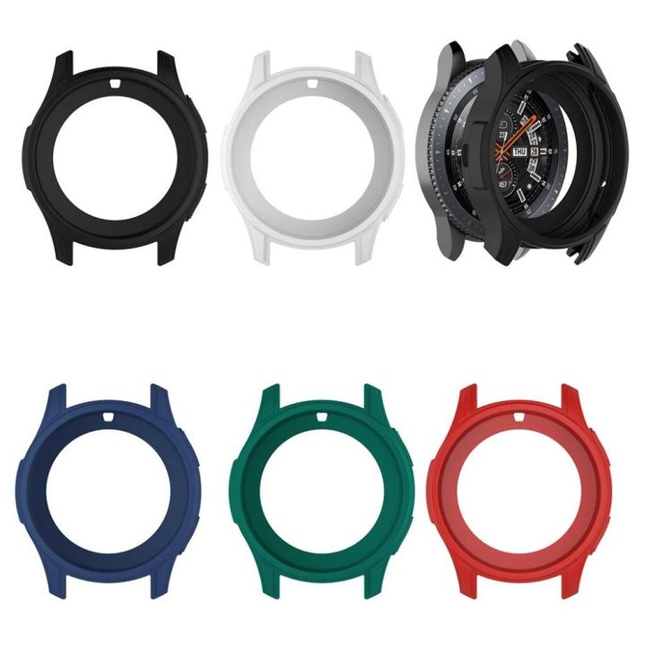 silicone-soft-shell-protective-frame-case-cover-skin-for-samsung-galaxy-watch-46mm-gear-s3-frontier-picture-hangers-hooks