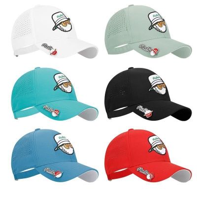 ♤ Korean version of MALBON g olf mens/womens sports ball cap sweat-absorbing breathable summer outdoor adjustable hat