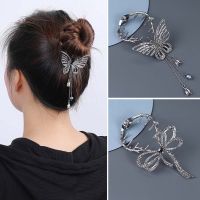 Hair Claws Temperament Grab Butterfly Metal Hair Clips Elegant Vintage Tassel Headband Hair Clip Women Girls Bow Tie Accessories