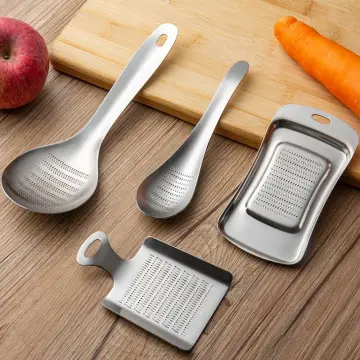 Case Cover Ginger Grater Spoon Shape, Stainless Steel Wasabi Garlic  Grinding Tools Cheese Grater Lemon Zester Blender 1Pc 