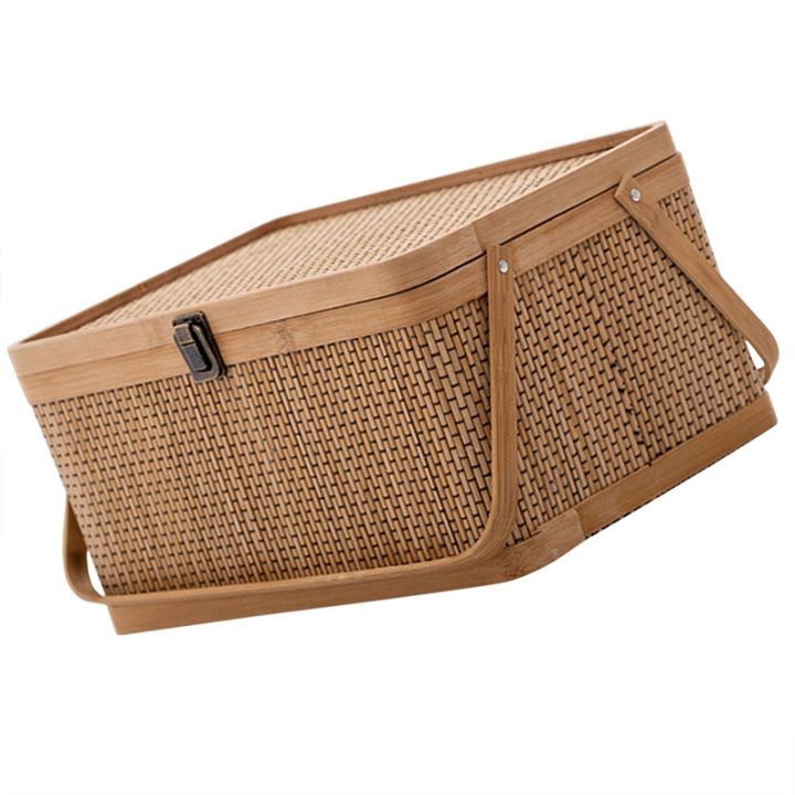 1-piece-woven-storage-baskets-lock-lids-woven-woodchip-basket-egg-basket-picnic-food-holder