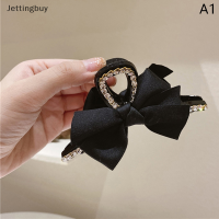 Jettingbuy】ขายแฟลชกิ๊บติดผมเด็กโบว์ขนาดใหญ่หรูหราสีดำแชมเปญคลิปปูผมกิ๊บติดผมประดับผม