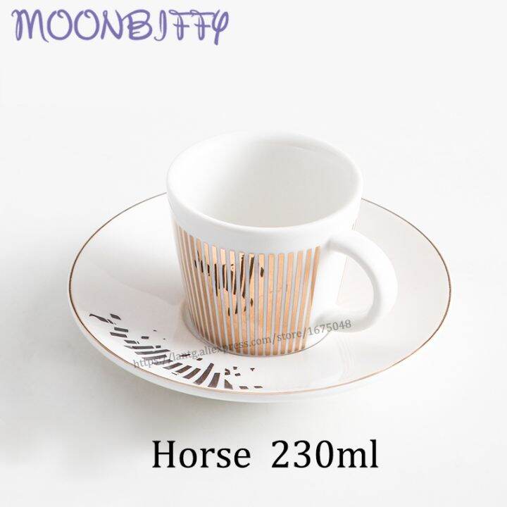 high-end-cups-creative-horse-anamorphic-cup-mirror-reflection-cup-hummingbird-mug-luycho-ชุดชากาแฟพร้อม-coaster-90ml-220ml